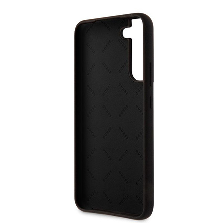 Guess Silikon Script Metall Logo - Samsung Galaxy S22+ Tasche (schwarz)