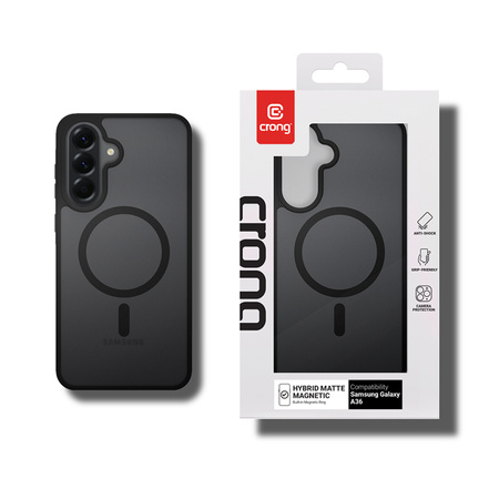 Crong Hybrid Matte Magnetic - MagSafe Hülle für Samsung Galaxy A36 / A37 (Schwarz)