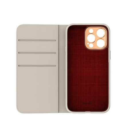 Moshi Overture MagSafe - Leather 3-in-1 flip case for iPhone 14 Pro (Serene Gray)