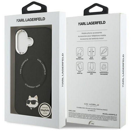 ETUI DO IPHONE 17 do MAGSAFE KARL LAGERFELD ORYGINALNE CZARNE SKÓRZANE CASE