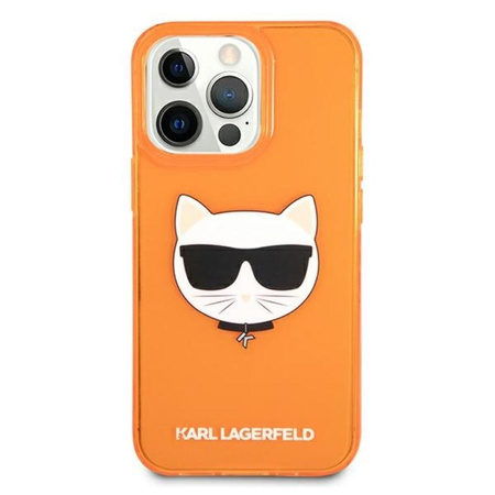 Karl Lagerfeld Choupette Head - pouzdro pro iPhone 13 Pro Max (fluo oranžová)