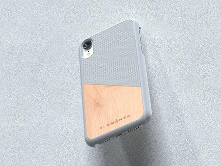 Nordic Elements Original Hel - Coque en bois pour iPhone XR (Gris clair)