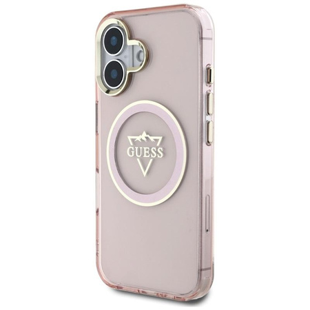 Guess IML Metal Mountain Logo MagSafe - Case for iPhone 16 (pink)