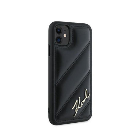 Karl Lagerfeld Diagonal Quilted Script - Hülle für iPhone 11 (schwarz)