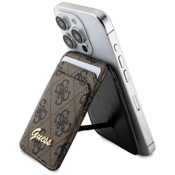Guess Wallet Cardslot Stand MagSafe 4G Classic Logo - Portefeuille magnétique avec fonction stand (marron)