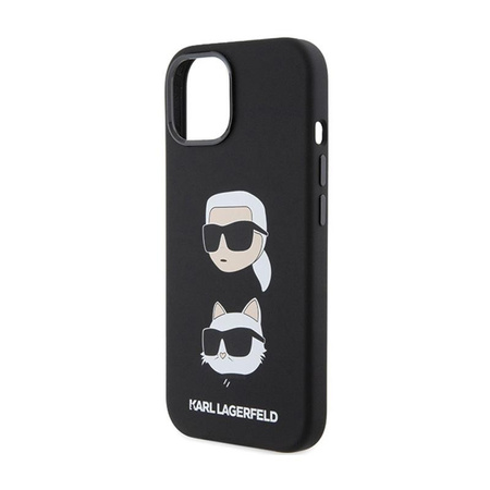 Karl Lagerfeld Silicone Karl & Choupette Heads - iPhone 15 Plus Tasche (schwarz)