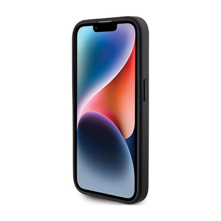 Guess 4G Bottom Stripe Metal Logo Collection - iPhone 15 Pro Tasche (grau)