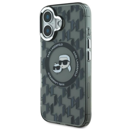 Karl Lagerfeld IML Monogram Karl & Choupette Head MagSafe - Hülle für iPhone 16 (schwarz)
