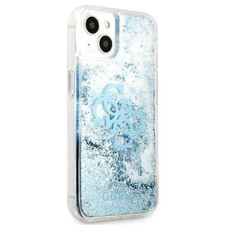 Guess Liquid Glitter 4G Big Logo - iPhone 13 mini case (blue)