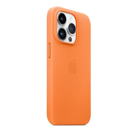 Kožené pouzdro Apple - Kožené pouzdro s MagSafe pro iPhone 14 Pro (Oranžové)