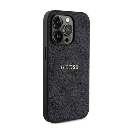 Guess 4G Collection Leather Metal Logo MagSafe - iPhone 15 Pro Case (black)