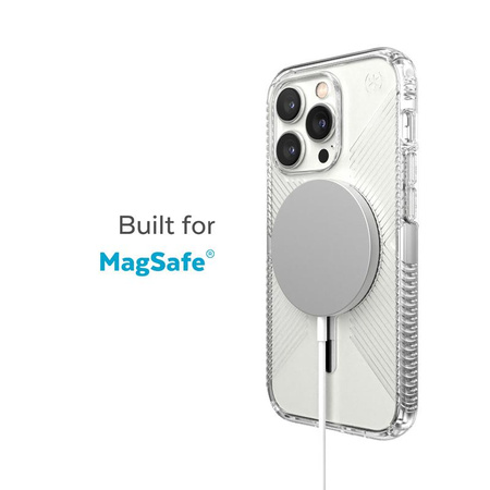 Speck Presidio Perfect-Clear with Grips + MagSafe - Etui iPhone 14 Pro Max z powłoką MICROBAN (Clear)