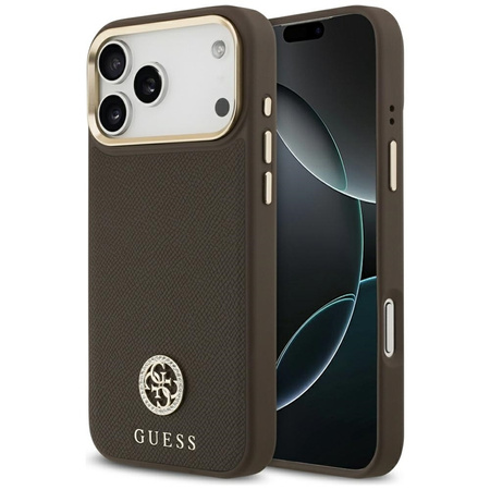 ETUI DO IPHONE 17 PRO MAX do MAGSAFE GUESS ORYGINALNE BRĄZOWE ELEGANCKIE