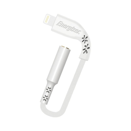 Energizer HardCase - Lightning to 3.5 mm jack audio adapter MFi certified 11 cm ROW (White) lifetime warranty