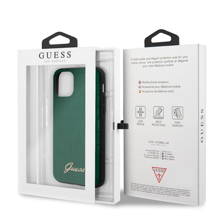 Guess Croco Case - iPhone 11 Pro Max Case (Dark Green)