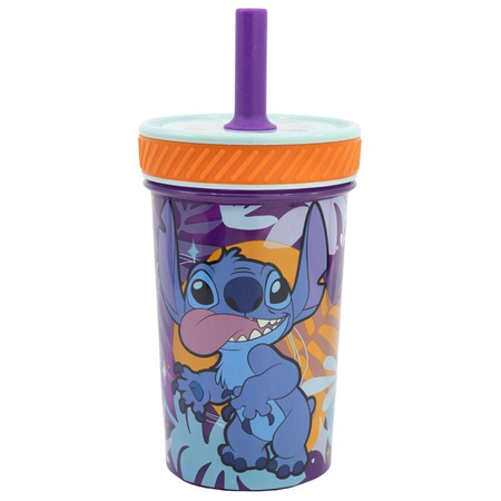 Disney Stitch - nevratný hrnek Dropsafe se silikonovým brčkem z kolekce Aloha 370ml