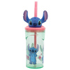Disney Stitch – Becher mit Strohhalm und 3D-Figur aus der Flowers-Kollektion (360 ml)