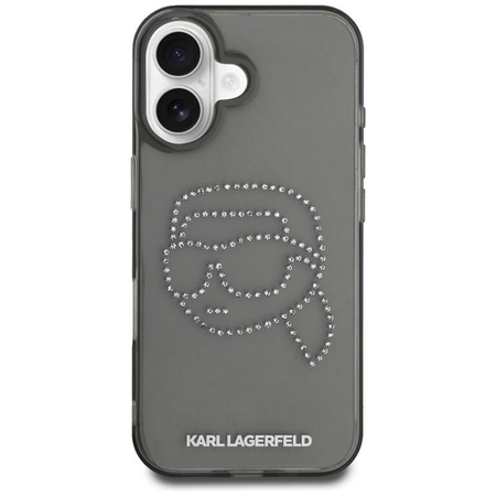 Karl Lagerfeld IML strasszos Karl Head - tok iPhone 16-hoz (fekete)