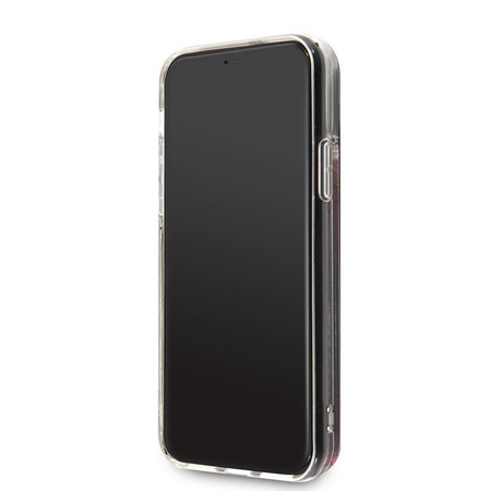 Guess Liquid Glitter Hearts - Coque iPhone 11 Pro (Framboise)