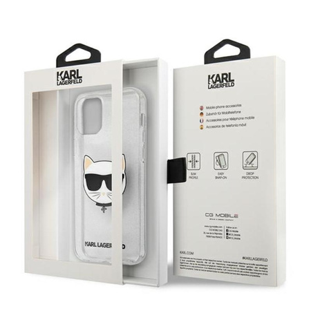 Karl Lagerfeld Choupette Head Glitter - iPhone 12 Pro Max Case (silver)