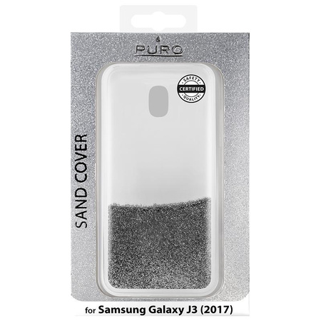 PURO Sand Cover - Samsung Galaxy J3 (2017) Hülle (flüssig & glitzernd Silber)