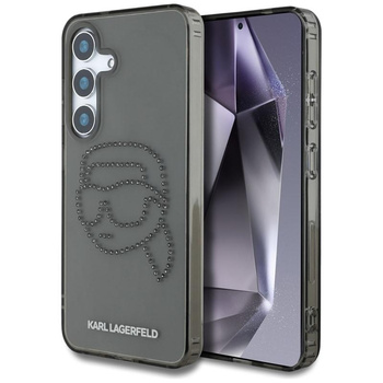 Karl Lagerfeld strasszos Karl Head Logo - Samsung Galaxy S25 tok (fekete)
