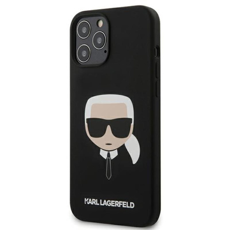 Karl Lagerfeld szilikon ikonikus Karl`s Head - iPhone 12 Pro Max tok (fekete)