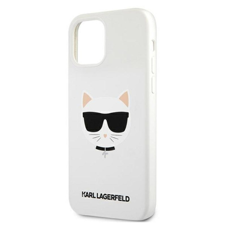 Karl Lagerfeld Choupette Head Silikon - iPhone 12 / iPhone 12 Pro Tasche (weiß)
