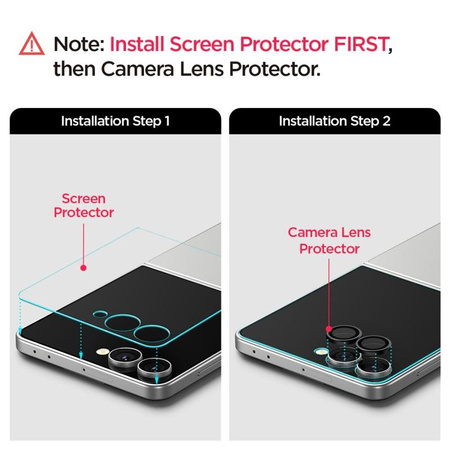 Spigen Optik Pro HD GLAS.TR EZ Fit Camera Protector 2er-Pack - Objektivschutzglas für Samsung Galaxy Z Flip 7 (Schwarz)