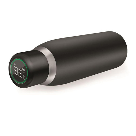 PURO Smart Bottle - Thermoflasche 500ml INOX mit intelligentem LED-Verschluss (Schwarz)