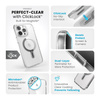 Speck Presidio Perfect-Clear ClickLock & Magsafe - Hülle für iPhone 15 Pro Max (Clear / Chrome Finish / Serene Silver)