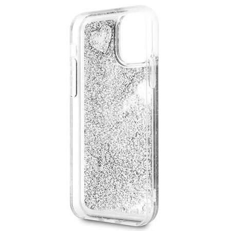 Guess Liquid Glitter Hearts - iPhone 11 Case (silver)