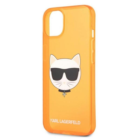 Karl Lagerfeld Choupette Head - iPhone 13 mini tok (fluo narancssárga)