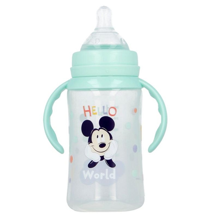 Mickey Mouse - Butelka ze smoczkiem i rączkami 360 ml (Cool)