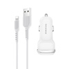 Ładowarka Samochodowa 2x USB Borofone 2.4 A + Kabel Lightning 1m Biała
