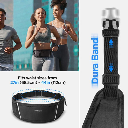 Spigen A710 Dynamic Shield Waist Bag - Sporttasche / Niere für Smartphone bis zu 6,9" (Schwarz)