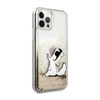 Karl Lagerfeld Liquid Glitter Choupette Fun - iPhone 12 / iPhone 12 Pro tok (arany)
