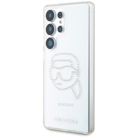 Karl Lagerfeld Rhinestones Karl Head Logo - pouzdro pro Samsung Galaxy S25 Ultra (průhledné)