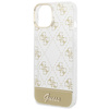 Guess 4G Stripe Script Logo Electroplated Pattern - iPhone 14 Case (Gold)