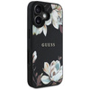 Guess Grained Printed Flower Pattern MagSafe - Hülle für iPhone 16 (schwarz)