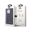 Karl Lagerfeld Saffiano Monogramm Kette - iPhone 14 Pro Tasche (Schwarz)