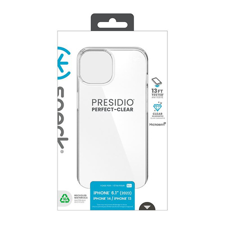 Speck Presidio Perfect-Clear - Pouzdro pro iPhone 16e / iPhone 15 / iPhone 14 / iPhone 13 (čiré)