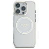 Guess IML Metal Colored Circle Classic Logo MagSafe - Hülle für iPhone 16 Pro (weiß)