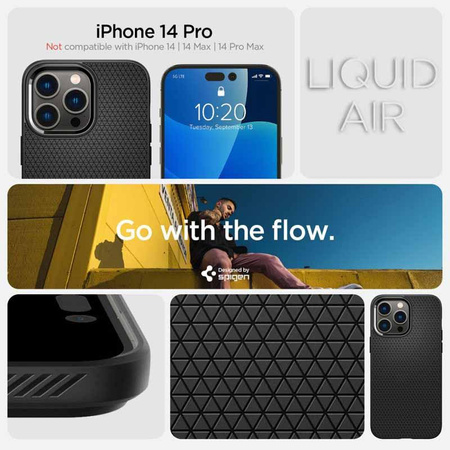 Spigen Liquid Air - Hülle für iPhone 14 Pro (Schwarz)