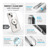 Speck Presidio Perfect-Clear Grip ClickLock & MagSafe - tok iPhone 16e / iPhone 15 / iPhone 14 / iPhone 13 (Clear / Chrome Finish / Serene Silver)