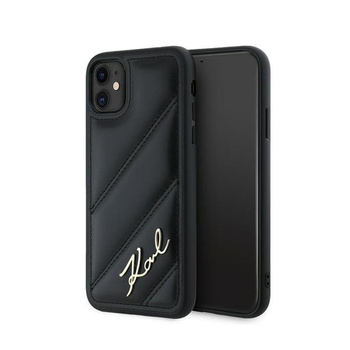 Karl Lagerfeld Diagonal Quilted Script - iPhone 11 Case (black)
