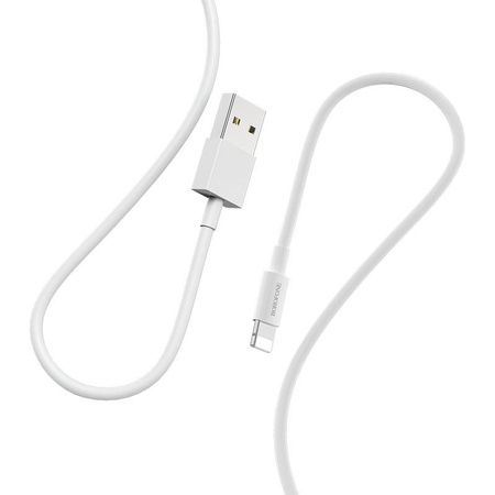 Borofone - USB-A zu Lightning Kabel verpackt in einer Röhre, 1 m (Weiß)