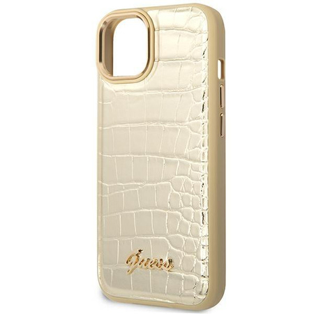 Guess Croco Collection - iPhone 14 Plus Case (Gold)