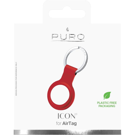 PURO ICON Case - Silicone keychain for Apple AirTag (red)