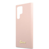 Guess Silicone Script Metal Logo - Samsung Galaxy S22 Ultra Case (pink)
